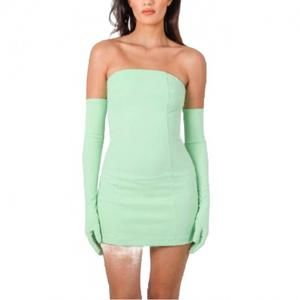 NEW MISCREANTS LONDON cupid mini dress opera gloves in mint green